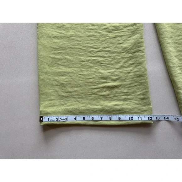 Abercrombie & Fitch Lime Green Pleated Wide Leg Trousers High Rise Pants Size 12 - Picture 10 of 12